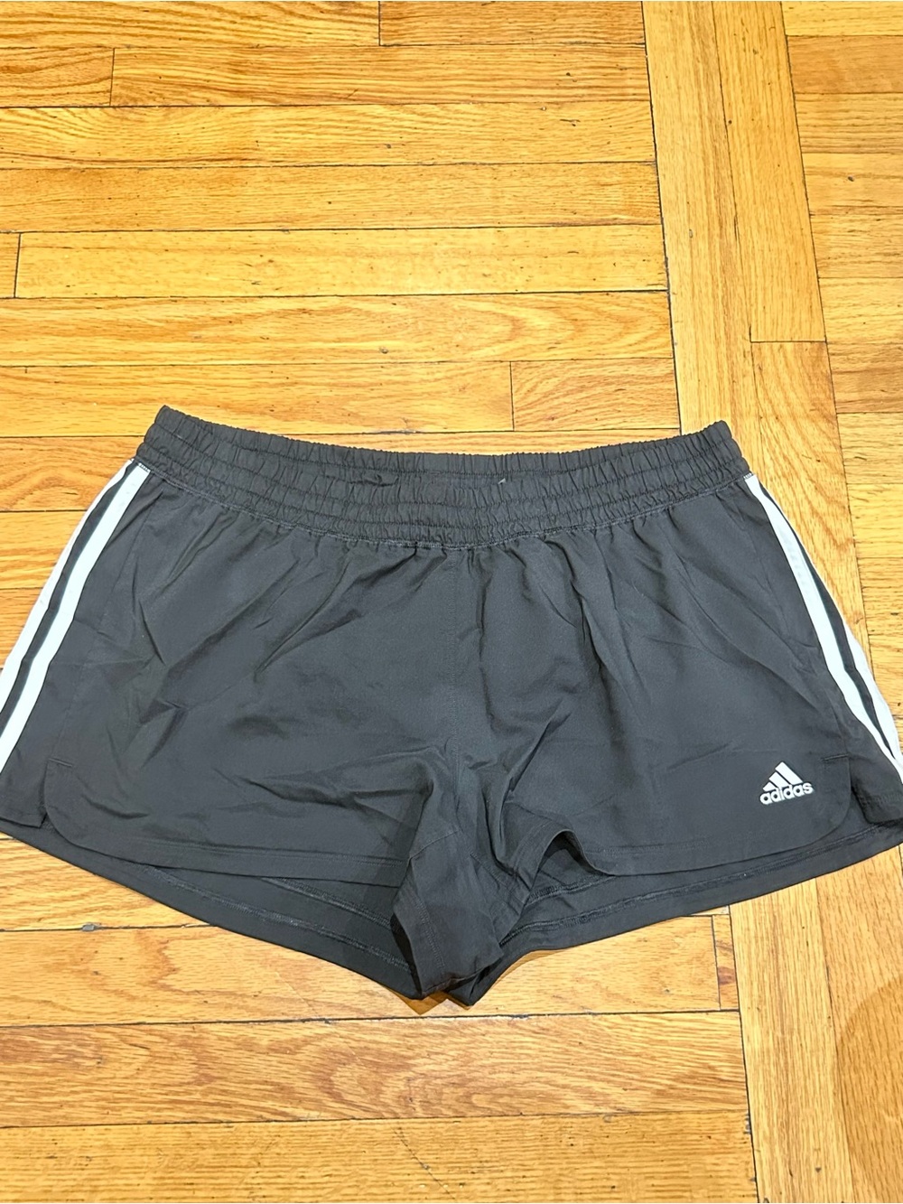 adidas Women's Black Athletic Shorts with White Side Stripes